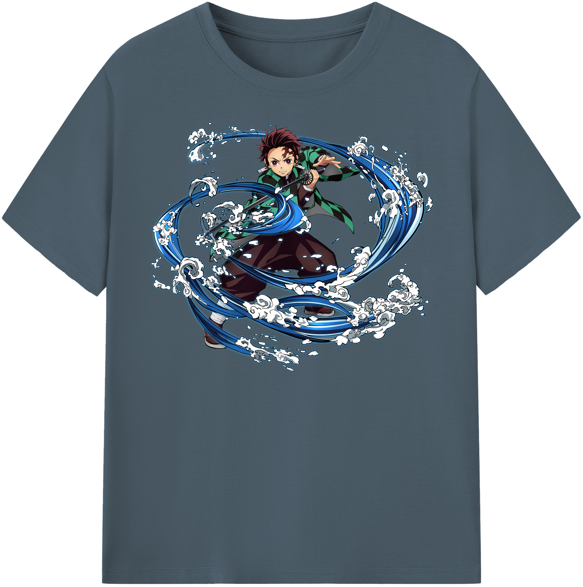 （画像用） 鬼滅の刃 竈門 炭治郎／かまど たんじろう Kamado Tanjirou 綿100％半袖Tシャツ（フロントプリント）